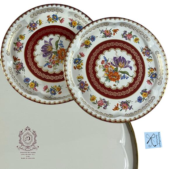 Daher Decoratedware 2-count Round Metal Platter Trays